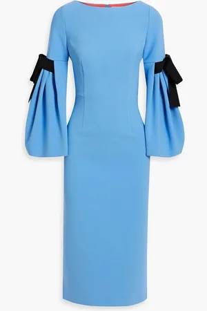 Roksanda Venturi bow-detailed crepe midi dress - Blue - UK 6