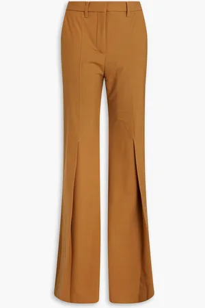 Mid-rise corduroy flared trousers - Woman