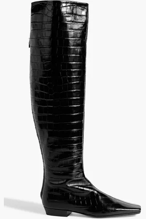 Totême Croc-effect leather over-the-knee boots - - EU 36