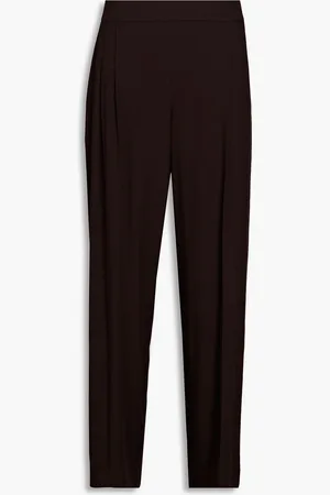 Vince Pleated twill straight-leg pants - Brown - US 6