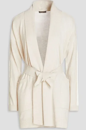 N.PEAL Metallic cable knit cashmere-blend cardigan - White - XS