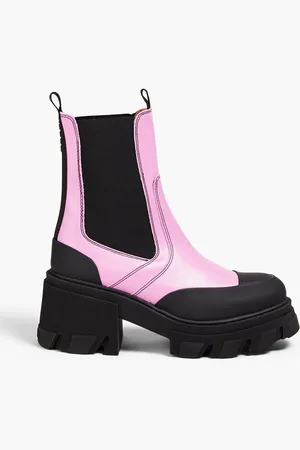 Ganni Two-tone leather Chelsea boots - Pink - EU 37