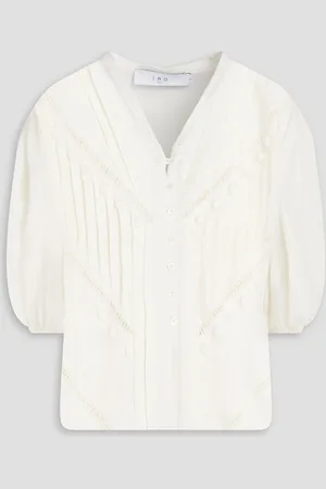 IRO Embellished satin-jacquard blouse - White - FR 36