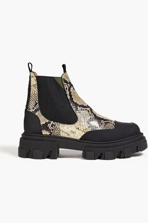 Ganni Croc-effect leather Chelsea boots - - EU 37