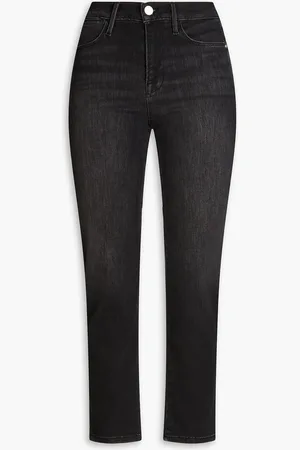 Frame Le High Straight cropped high-rise straight-leg jeans - Gray - 25