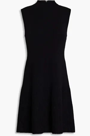 THEORY Cutout metallic ribbed-knit mini dress - - L