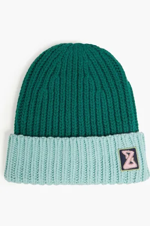 ZIMMERMANN Two-tone ribbed merino wool and cashmere-blend beanie - Green - ONESIZE
