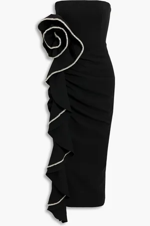 RACHEL GILBERT Strapless embellished crepe midi dress - - 3
