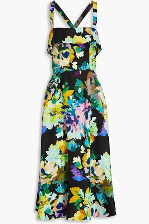Nicholas Floral-print linen midi dress - Green - US 8