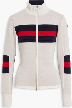 We Norwegians Striped merino wool track jacket - Pink - L