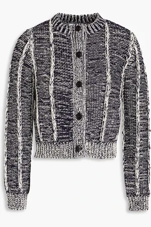 RE/DONE Cropped ribbed cotton cardigan - Blue - M