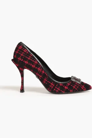 Dolce & Gabbana Embellished bouclè-tweed pumps - - EU 35