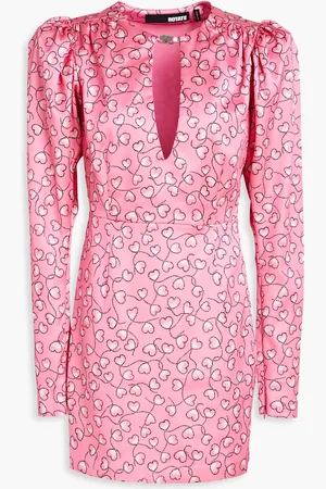 ROTATE Cutout printed satin mini dress - Pink - DE 38