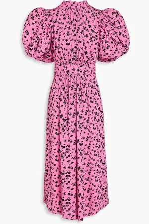 ROTATE Floral-print jacquard midi dress - Pink - DE 42