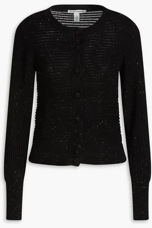 AUTUMN CASHMERE Metallic ribbed cashmere-blend cardigan - - S
