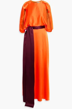 Roksanda Milena cape-effect silk-satin gown - - UK 6