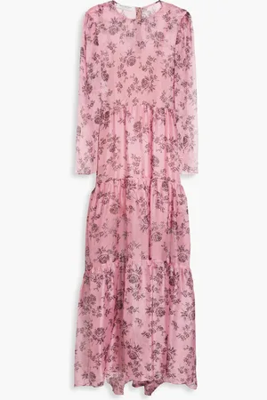 Serafini Tiered floral-print silk-habotai maxi dress - - IT 38