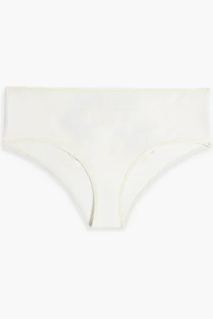ZIMMERMANN Libra printed mid-rise stretch cotton-blend briefs - Blue - M/L