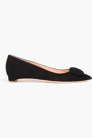 Rupert Sanderson Fal embellished suede point-toe flats - - EU 38.5