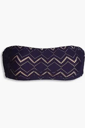 ZIMMERMANN Pointelle-knit bandeau bikini top - Blue - 0