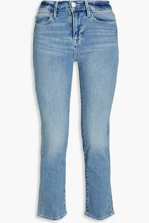 Frame Le High Straight cropped mid-rise straight-leg jeans - Blue - 25