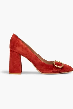 Gianvito Rossi Buckled suede pumps - Red - EU 36.5