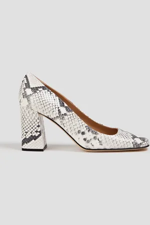 Sergio Rossi Snake-effect leather pumps - White - EU 37