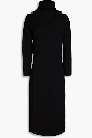 Brunello Cucinelli Cutout bead-embellished wool-blend jersey midi dress - - M