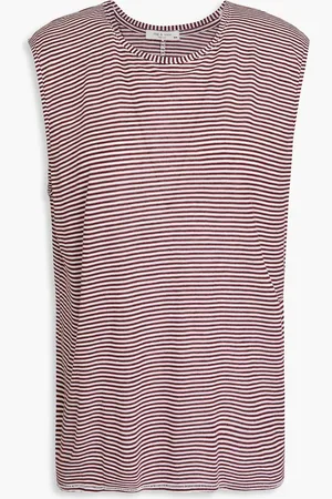 RAG&BONE Michal striped jersey tank - Burgundy - XS