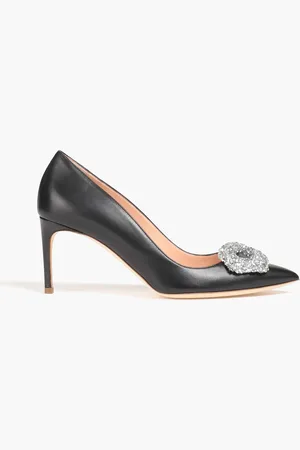 Rupert Sanderson Crystal-embellished leather pumps - - EU 40