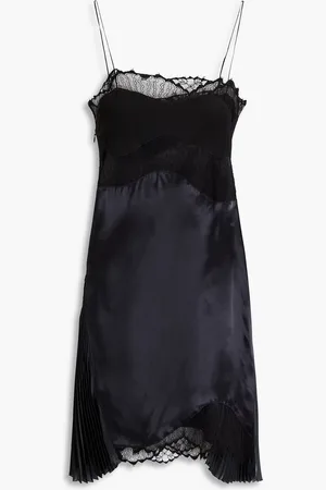 Victoria Beckham Cami lace-paneled satin mini dress - - UK 12