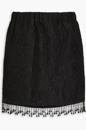 Ganni Bead-embellished cloqué mini skirt - - DE 34