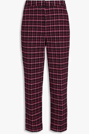 Rebecca Vallance Hirst cropped checked cotton-blend tweed tapered pants - - UK 6