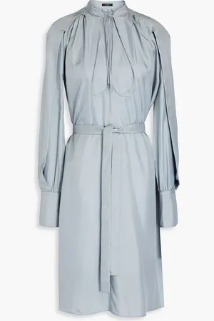 Joseph Dewar pleated silk-habotai dress - Blue - FR 34
