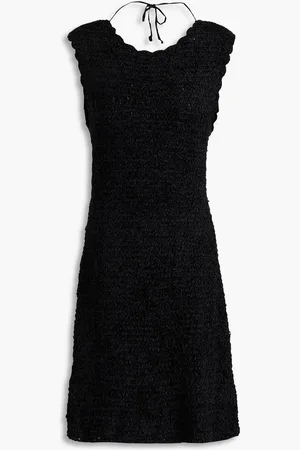 Ganni Open-back crochet mini dress - - L