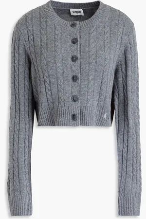 Claudie Pierlot Cropped cable-knit wool and cashmere-blend cardigan - - 3