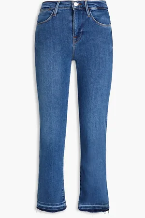 Frame Le High cropped high-rise straight-leg jeans - Blue - 27