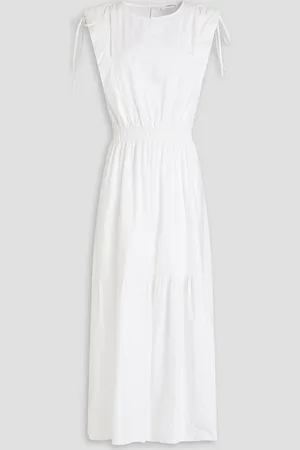 Frame Tiered cotton-poplin midi dress - - M