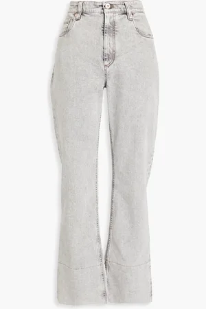 Brunello Cucinelli Bead-embellished high-rise bootcut jeans - Gray - IT 50