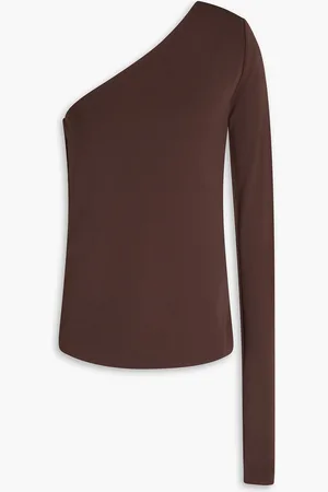 BITE One-shoulder jersey top - Brown - S