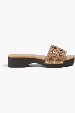 Tory Burch Woven leather mules - Brown - US 5.5