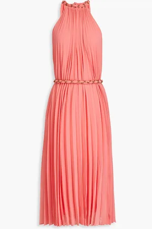 Tangerine Slinky Cut Out Knot Detail Halter Bodycon Dress