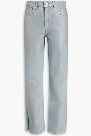 GRLFRND Harlow coated high-rise straight-leg jeans - Blue - 28