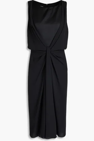 Emporio Armani Draped satin and georgette dress - - IT 36