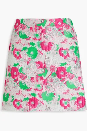 Ganni Metallic brocade mini skirt - Pink - DE 42