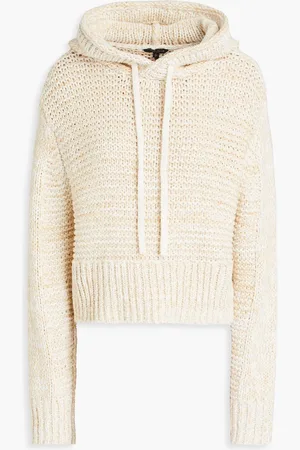 RAG&BONE Jackie cropped linen-blend hoodie - White - XS