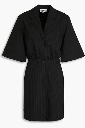 Ganni Pinstriped twill mini shirt dress - - DE 44