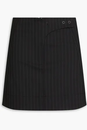 Ganni Pinstriped twill mini skirt - - DE 42