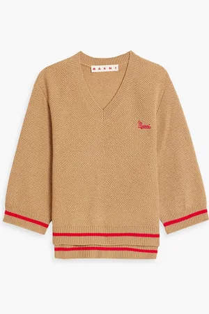 Marni Embroidered wool sweater - Brown - IT 46