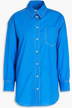 Sandro Topstitched cotton-poplin shirt - - 1
